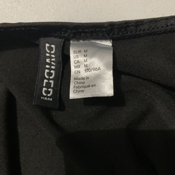 Divided H&M Black Ruched Crop Tank Top Soft Stretchy Y2K Style M - Picture 4 of 5